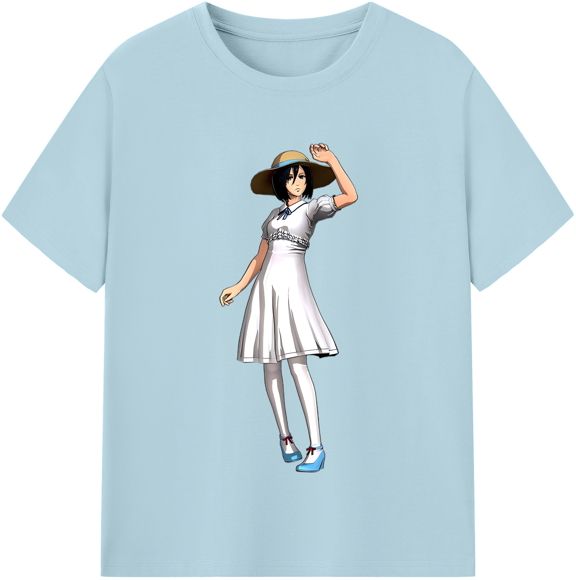 （画像用） 進撃の巨人 ミカサ·アッカーマン Attack on Titan Mikasa Ackerman 綿100％半袖Tシャツ（フロントプリント）
